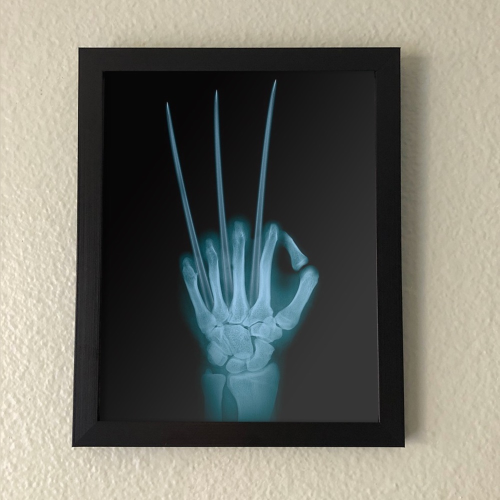 Framed Wolverine X-Ray Wall Art | Modern Pop Art Decor for Home, Office, or Gym